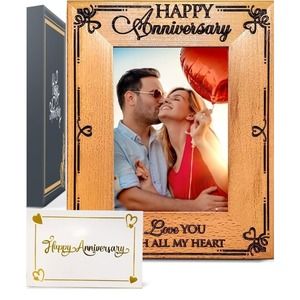 5x7 Anniversary Wooden Frame Mdae From Birchwood And Laser Engraved Perfect Gift
